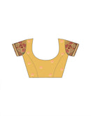 Light Yellow Silk Woven Embroidery Stone Work Banarasi Saree