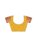 Yellow Silk Woven Embroidery Stone Work Banarasi Saree