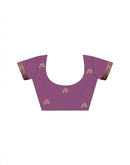 Purple Shimmer Silk Stone Work Embroidery Saree