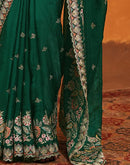 Green Tissue Silk Stone Work Embroidery Saree