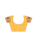Light Yellow Silk Woven Embroidery Stone Work Banarasi Saree