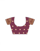 Dusty Purple Silk Woven Embroidery Stone Work Banarasi Saree