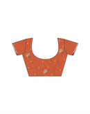 Orange Crush Tissue Stone Work Embroidery Saree