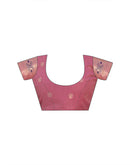 Rose Pink Cotton Woven Paithani Saree