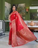 Red Silk Woven Banarasi Saree