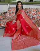 Red Silk Woven Banarasi Saree