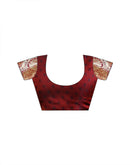 Maroon Silk Woven Banarasi Saree