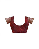 Maroon Silk Woven Banarasi Saree