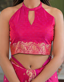 Dark Pink Silk Woven Banarasi Saree