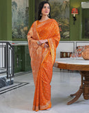 Orange Silk Woven Banarasi Saree