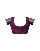 Dark Purple Silk Woven Banarasi Saree