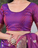 Purple Silk Woven Banarasi Saree
