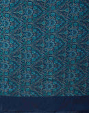 Light Blue Crepe Silk Printed Saree