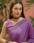 Lavender Crepe Silk Printed Saree