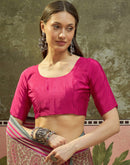 Beige Crepe Silk Printed Saree