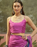 Light Purple Crepe Silk Printed Saree