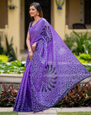Lavender Khadi Printed Saree