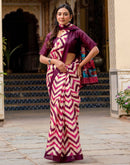 Beige Khadi Printed Saree