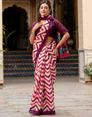 Beige Khadi Printed Saree