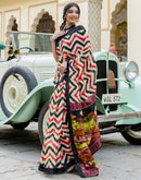 Beige Khadi Printed Saree