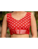 White Linen Printed Saree