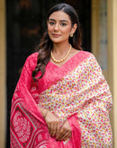 Off White Khadi Printed Saree