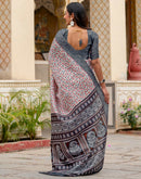 Off White Khadi Printed Saree