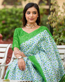 Off White Khadi Printed Saree