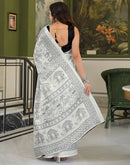 Off White Khadi Warli Printed Saree