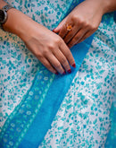 White Khadi Printed Saree