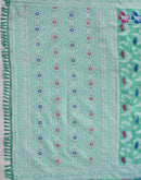 Turquoise Chanderi Woven Saree