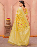 Light Yellow Chanderi Woven Saree
