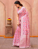 Light Pink Chanderi Woven Saree
