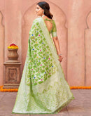 Pista Green Chanderi Woven Saree