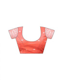 Coral Pink Chanderi Woven Saree