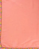 Peach Georgette Embroidery Lace Saree