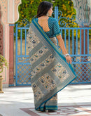 Dusty Beige Silk Ikkat Printed Saree
