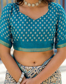 Dusty Beige Silk Ikkat Printed Saree