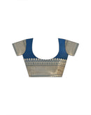 Dark Blue Silk Woven Banarasi Saree