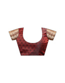 Dark Maroon Silk Woven Banarasi Saree