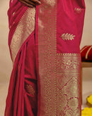 Pink Silk Woven Banarasi Saree