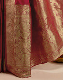 Pink Silk Woven Banarasi Saree