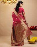 Pink Silk Woven Banarasi Saree