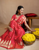 Red Silk Woven Banarasi Saree