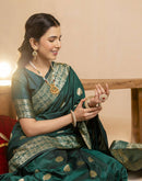 Rama Green Silk Woven Banarasi Saree