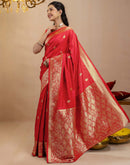 Red Silk Woven Banarasi Saree