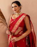 Red Silk Woven Banarasi Saree