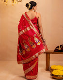 Red Silk Woven Banarasi Saree