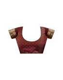 Maroon Silk Woven Banarasi Saree