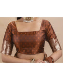 Brown Silk Woven Banarasi Saree